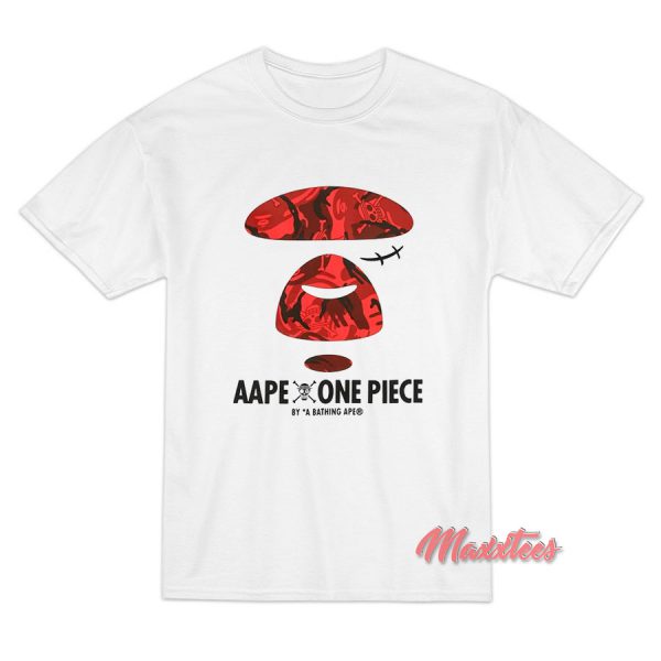 Aape x One Piece Camo T-Shirt