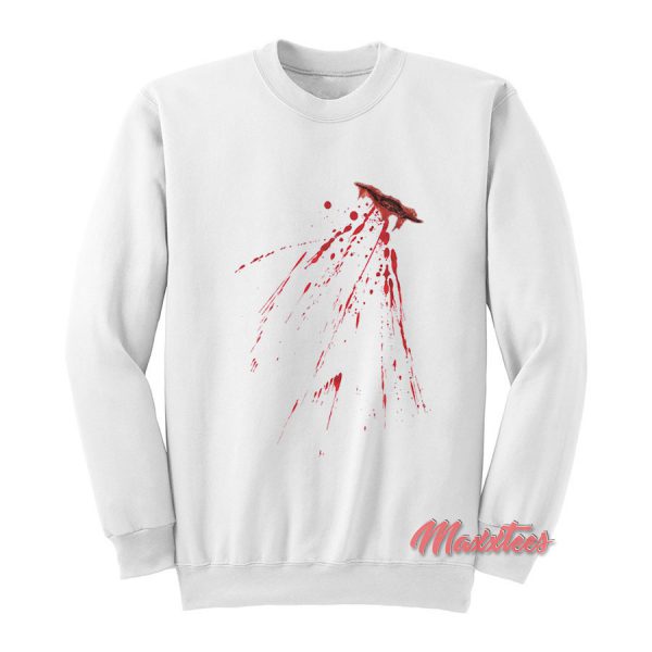Fake Bloody Stab Wound Halloween Sweatshirt