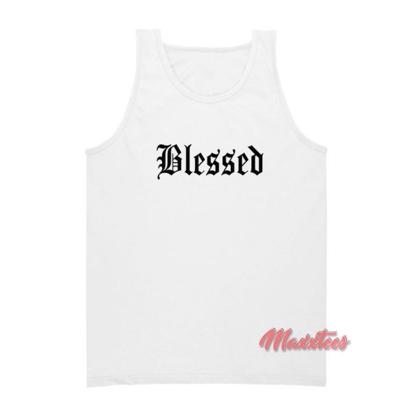 Blessed Old English Tank Top Cheap Custom