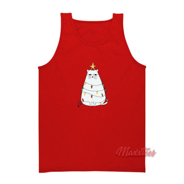 Cats With Christmas Tree Decoration Tank Top