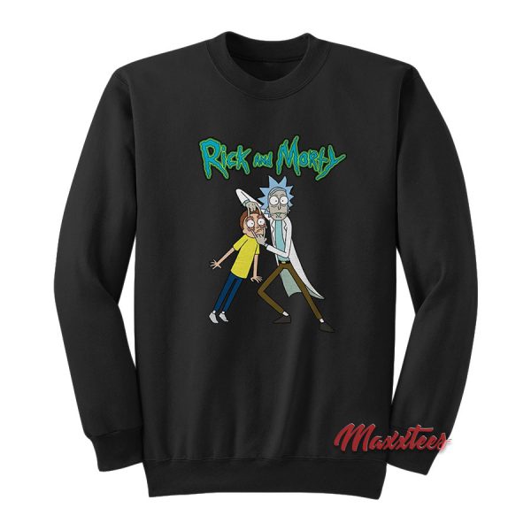 Rick & Morty Rick Holding Mortys Eyes Sweatshirt
