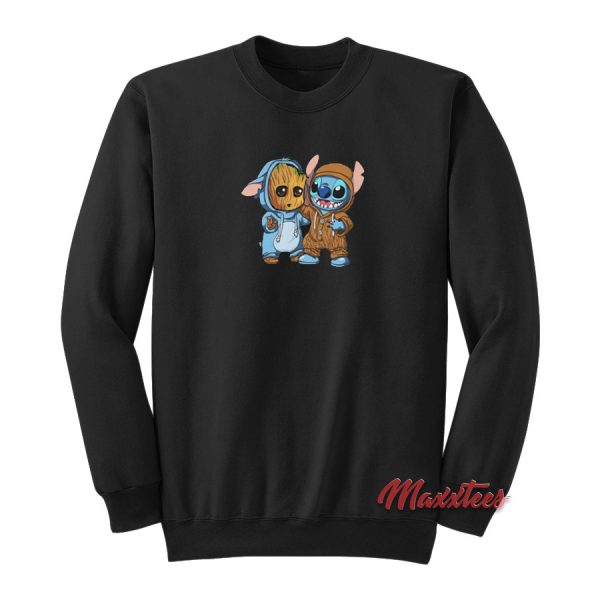 Stitch And Baby Groot Sweatshirt