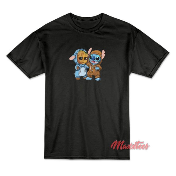 Stitch And Baby Groot T-Shirt