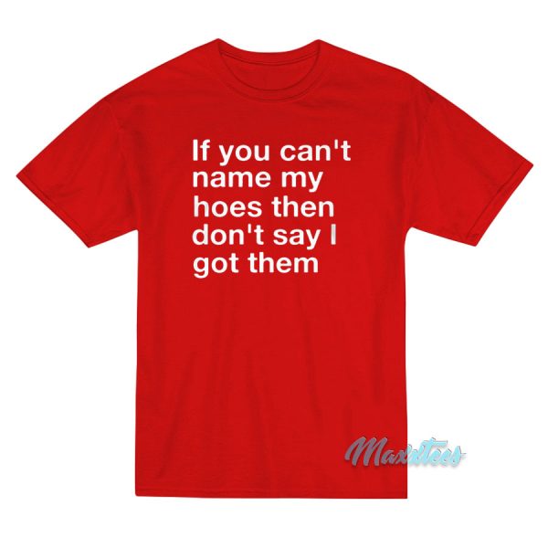 If You Can't Name My Hoes T-Shirt