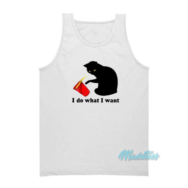 I Do What I Want Black Cat Red Cup Tank Top