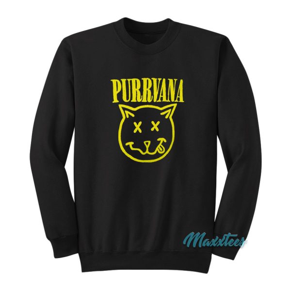 Purrnava Cat Nirvana Parody Sweatshirt