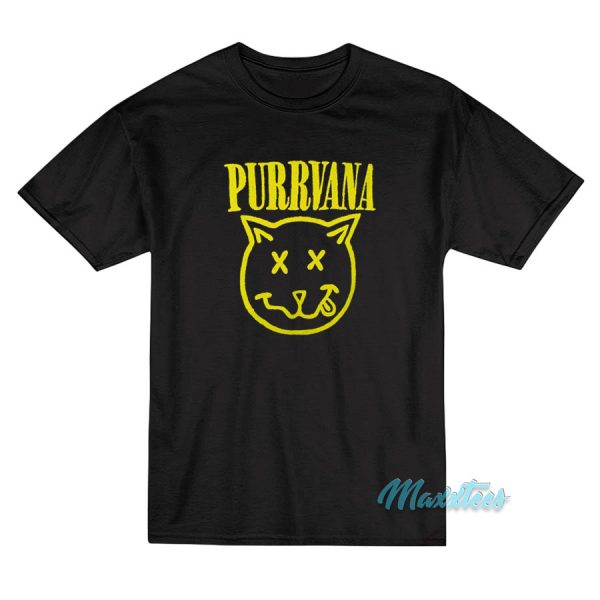 Purrnava Cat Nirvana Parody T-Shirt