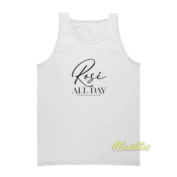 Rose All Day White Tank Top