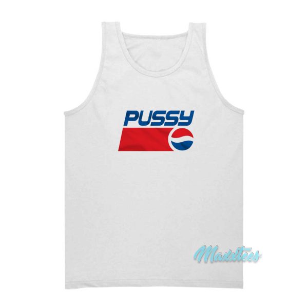 Pussy Pepsi Logo Parody Tank Top