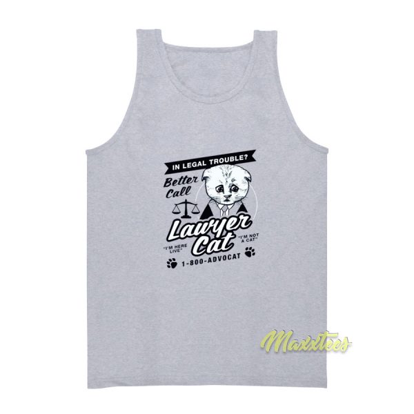 In Legal Trouble Lawyer Cat Tank Top
