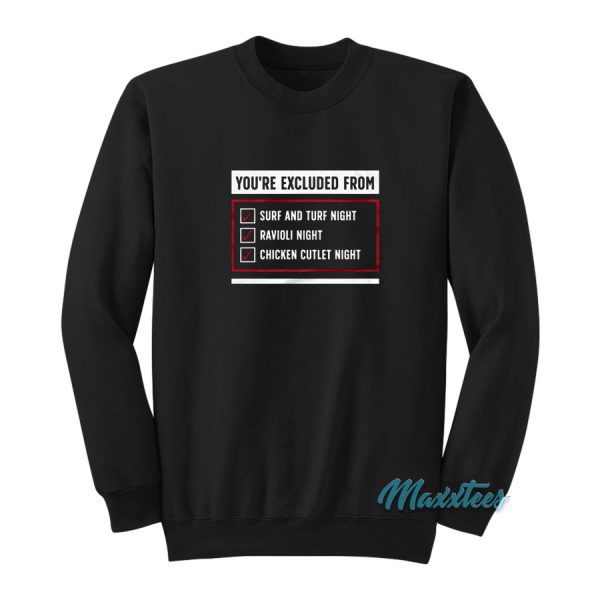 Mike Sorrentino Excluded From Dinner Sweatshirt