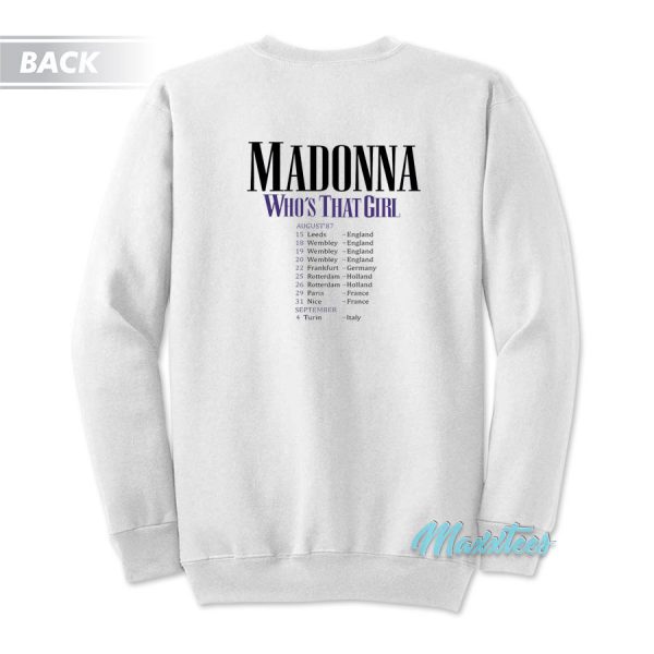 Madonna Eyes Who's That Girl World Tour Sweatshirt