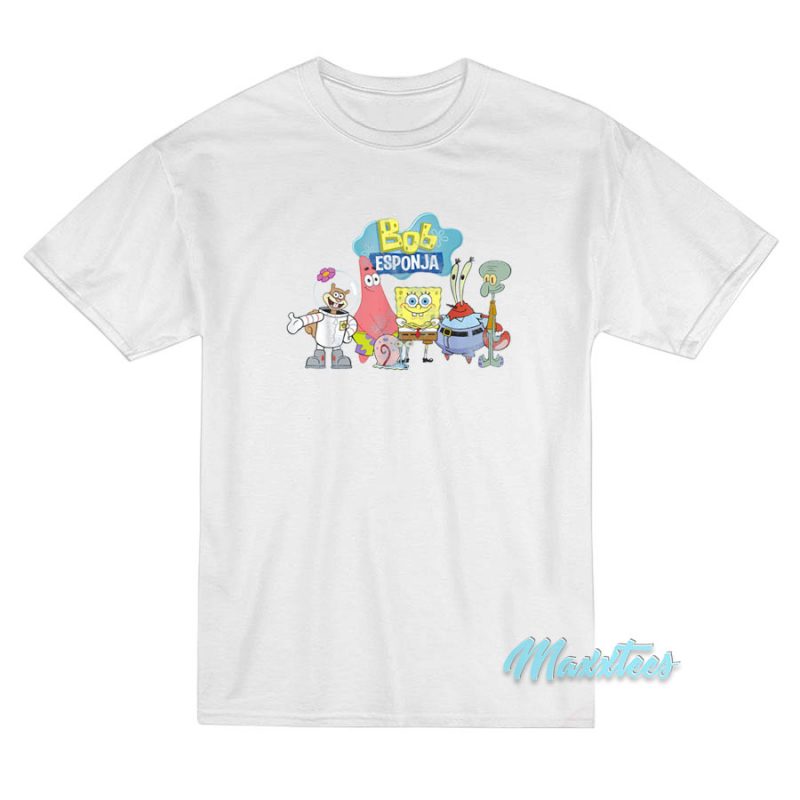 SpongeBob Bob Esponja Happy Group Shot T-Shirt - Maxxtees.com