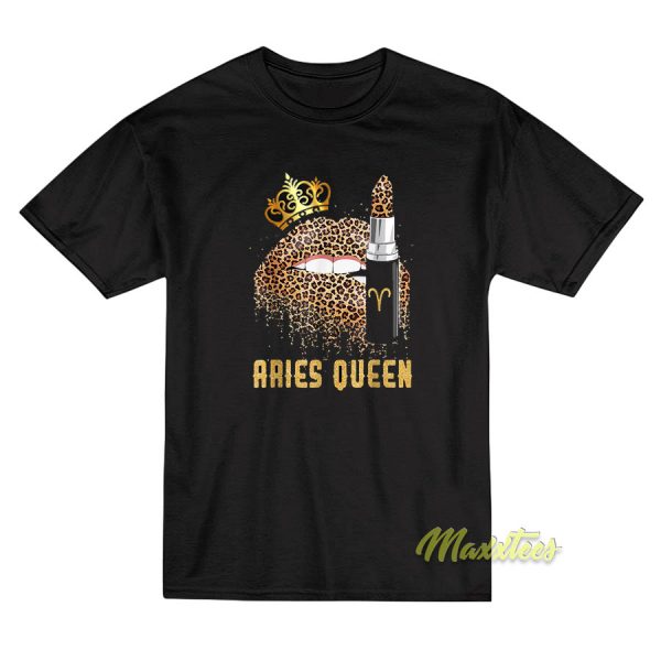Aries Queen Leopard Lips T-Shirt