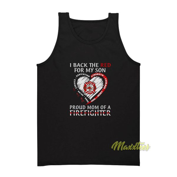 I Back The Red For My Son Love Proud Mom Tank Top