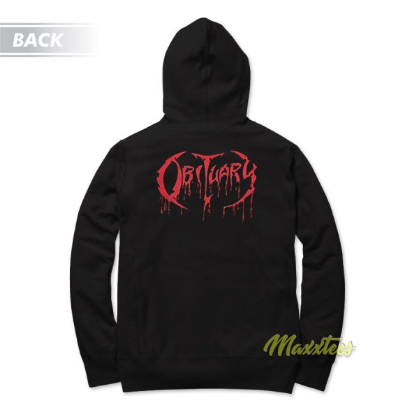 Obituary Cause Of Death Pile Of Skulls Hoodie