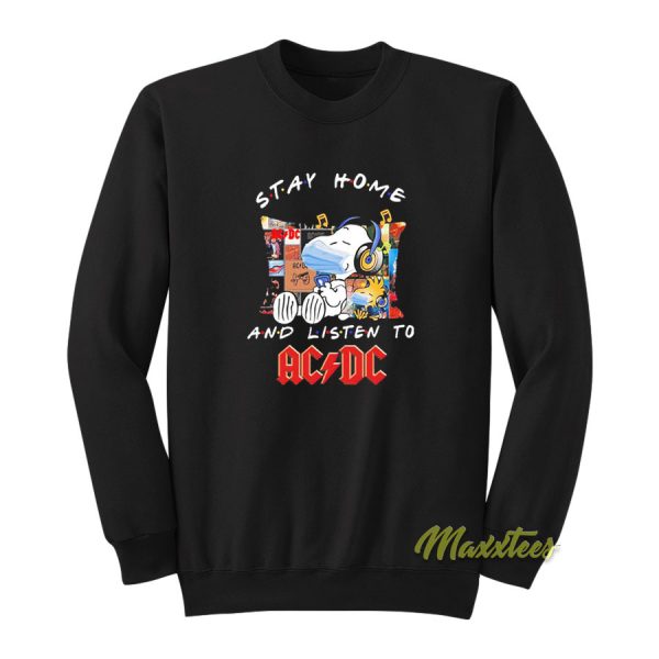 Snoopy and Woodstock ACDC Rock Band Sweatshirt