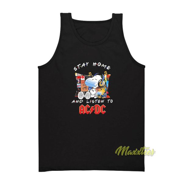 Snoopy and Woodstock ACDC Rock Band Tank Top