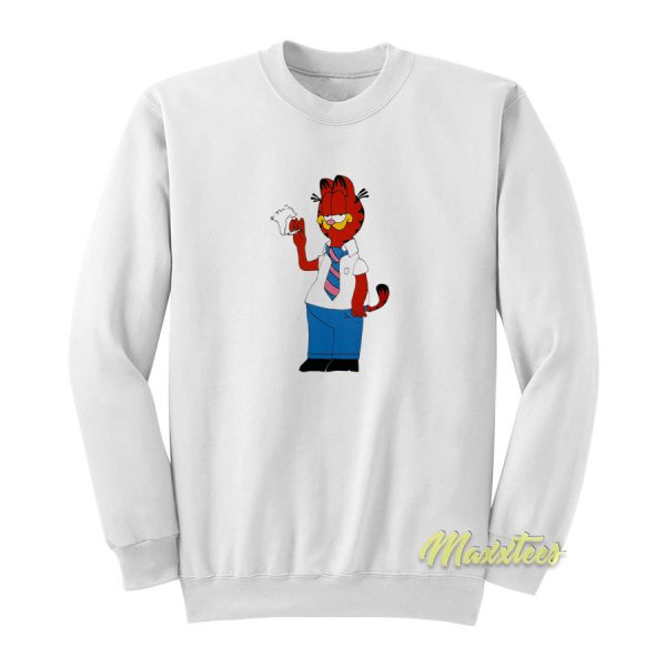 Bootleg Men's White Garfield Parody Sweatshirt