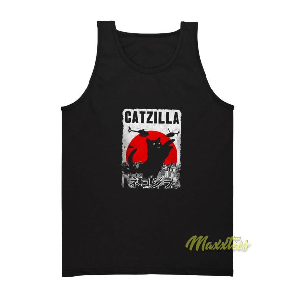 Catzilla Helicopter Blood Moon Tank Top