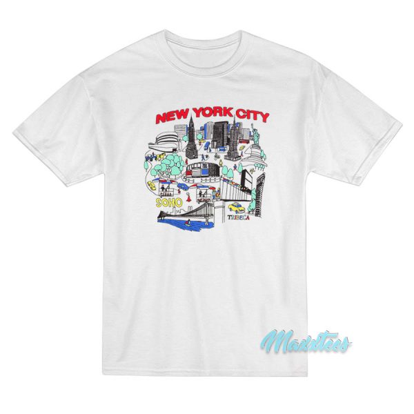 New York City Map Soho Tribeca T-Shirt