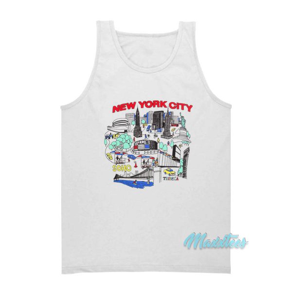 New York City Map Soho Tribeca Tank Top