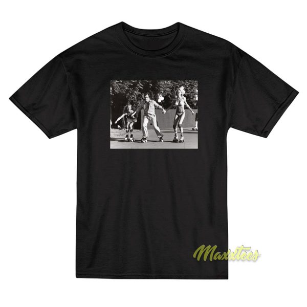 Roller Skating Hugh Hefner 1970's T-Shirt