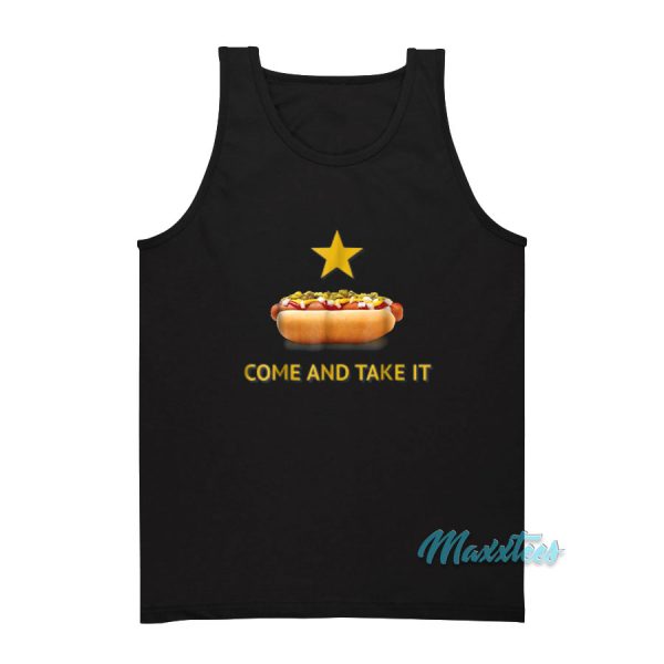 Texas Come And Take It Hot Dog Tank Top