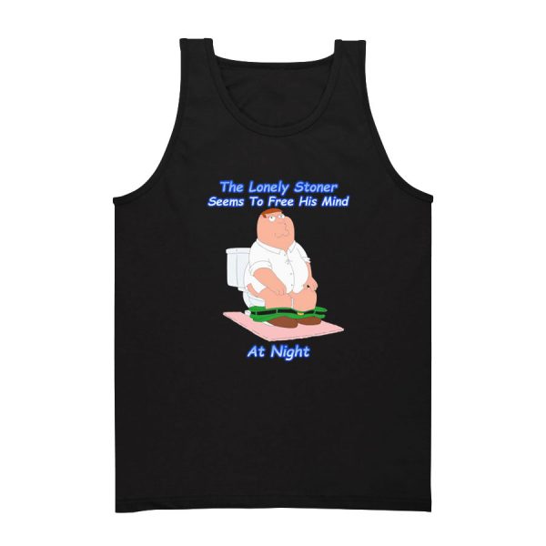 The Lonely Stoner Seems To Free His Mind At Night Tank Top