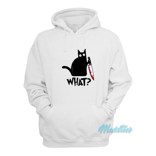What Black Cat With Bloody Knife Hoodie