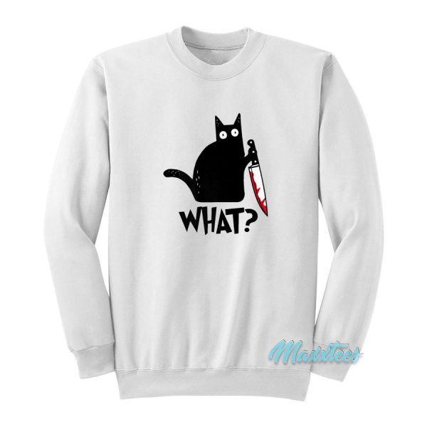 What Black Cat With Bloody Knife Sweatshirt