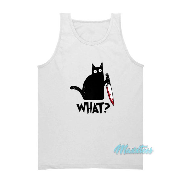 What Black Cat With Bloody Knife Tank Top