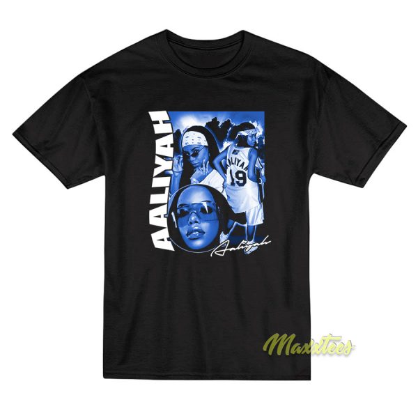 Aaliyah Vintage Rap University Blue Jordan T-Shirt