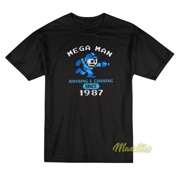 Mega Man 1987 Running and Gunning T-Shirt
