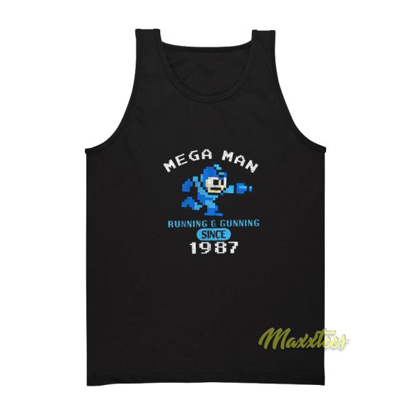 Mega Man 1987 Running and Gunning Tank Top