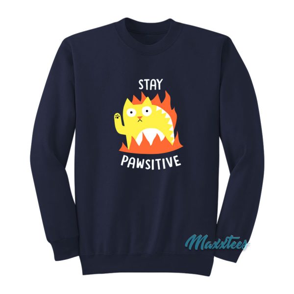 Stay Pawsitive Cat Sweatshirt