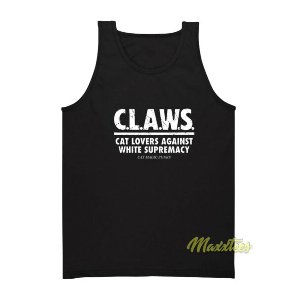Cat Magic Punks Claws Cat Lovers Against White Tank Top