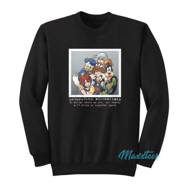 Cartoon No Matter Where We Are Our Hearts Sweatshirt