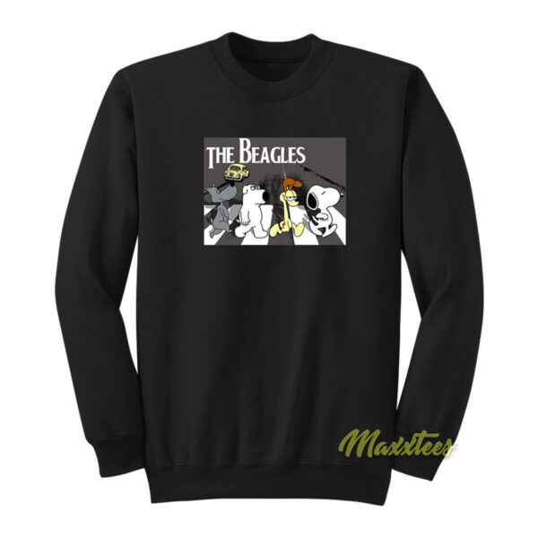 The Beagles Peanuts In Abbey Road The Beatles Sweatshirt