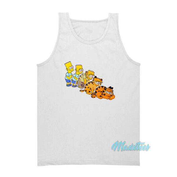 Bart Simpson And Garfield Tank Top