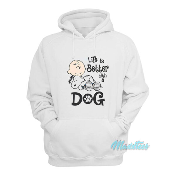 Life Is Better With A Dog Charlie And Snoopy Hoodie