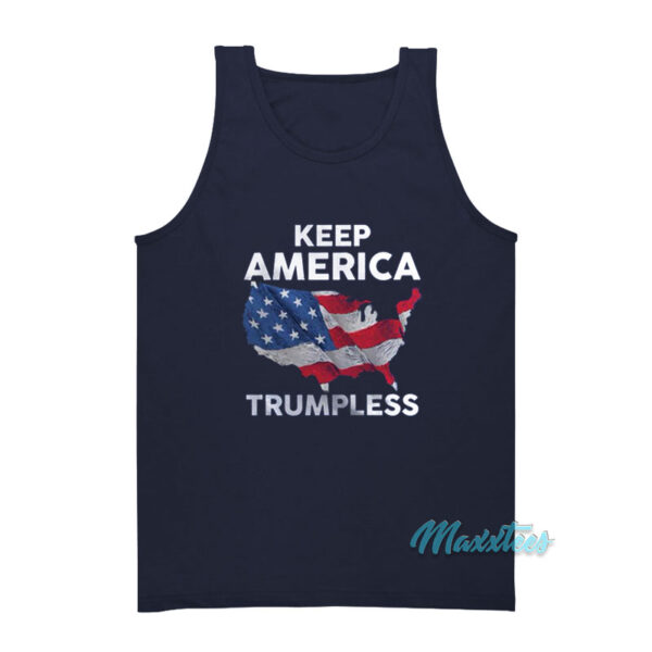 Keep America Trumpless USA Flag Map Tank Top