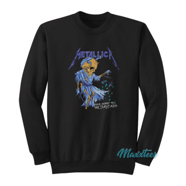 Metallica Their Money Tips Her Scales Skull Sweatshirt