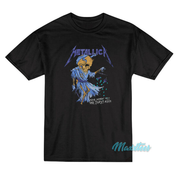 Metallica Their Money Tips Her Scales Skull T-Shirt