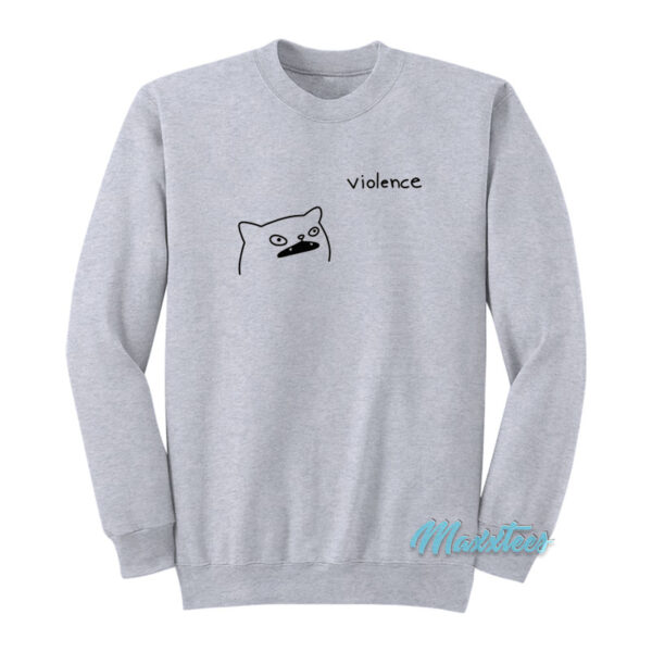 Violence Poorly Drawn Cat Sweatshirt