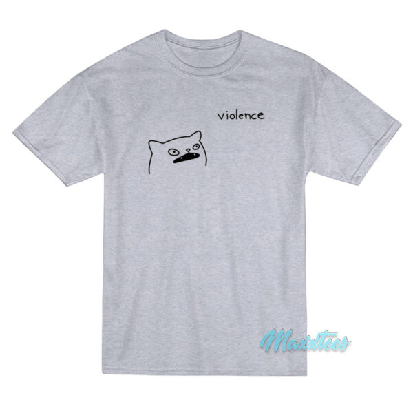 Violence Poorly Drawn Cat T-Shirt