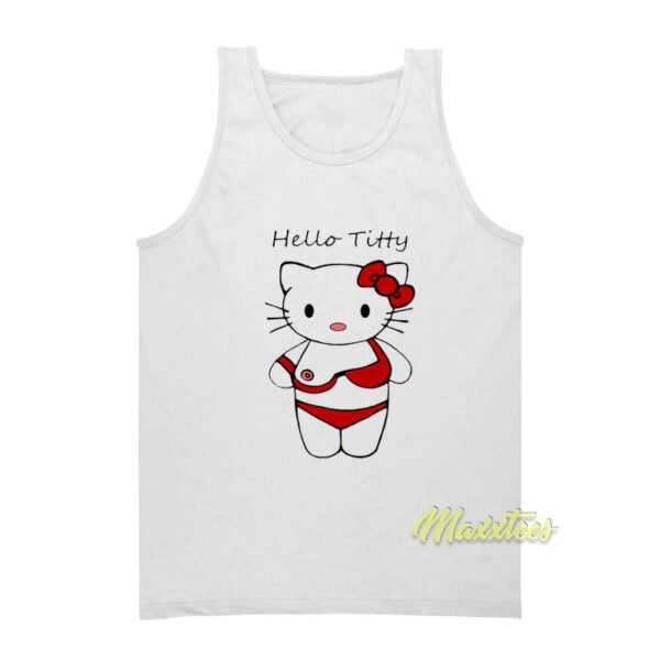 Hello Titty Funny Hello Kitty Tank Top