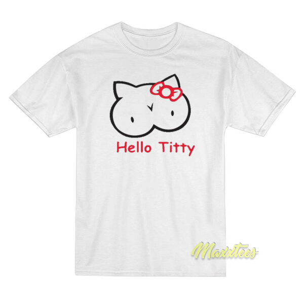 Hello Titty Hello Kitty Parody Boobs T-Shirt