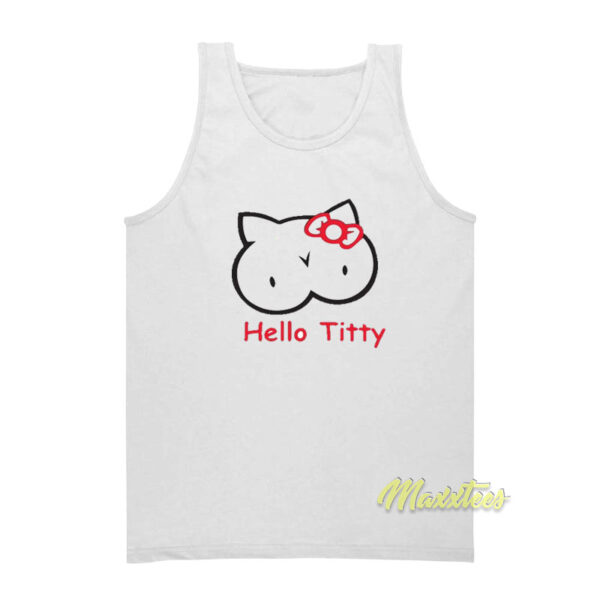 Hello Titty Hello Kitty Parody Boobs Tank Top