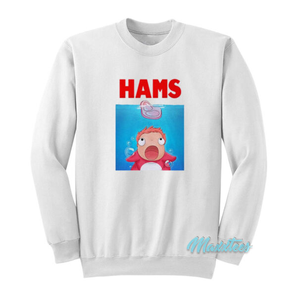 Ponyo Hams Jaws Parody Sweatshirt